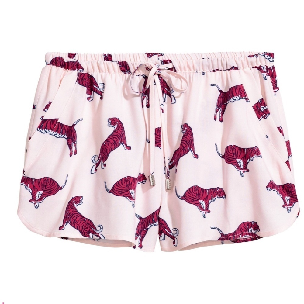 Light Pink Tiger Print Short Shorts Cheetah Pink Lounge Short Super Cute Pyjama